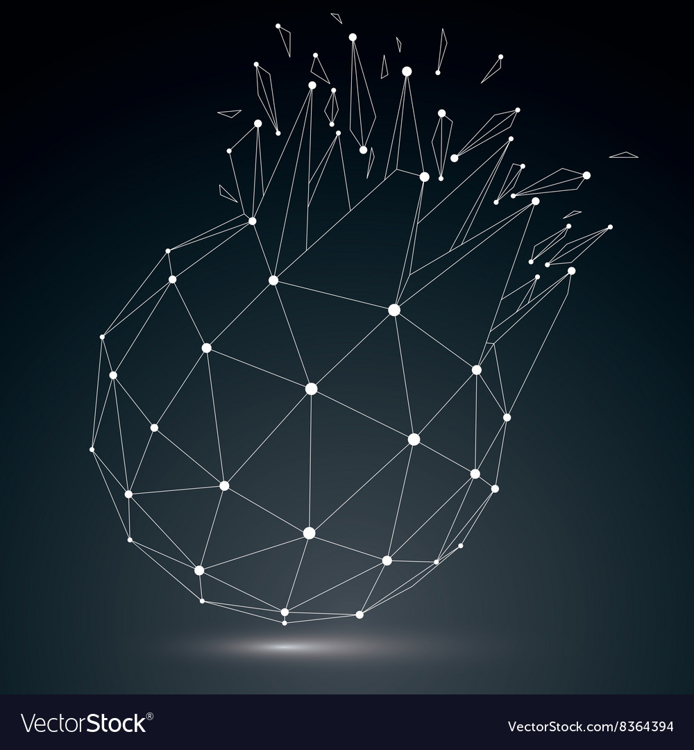 Dimensional Wireframe Luminescent Object Vector Image Dimensional Wireframe Luminescent Object Vector Image