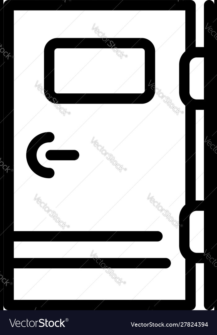 Door with window icon outline style Royalty Free Vector