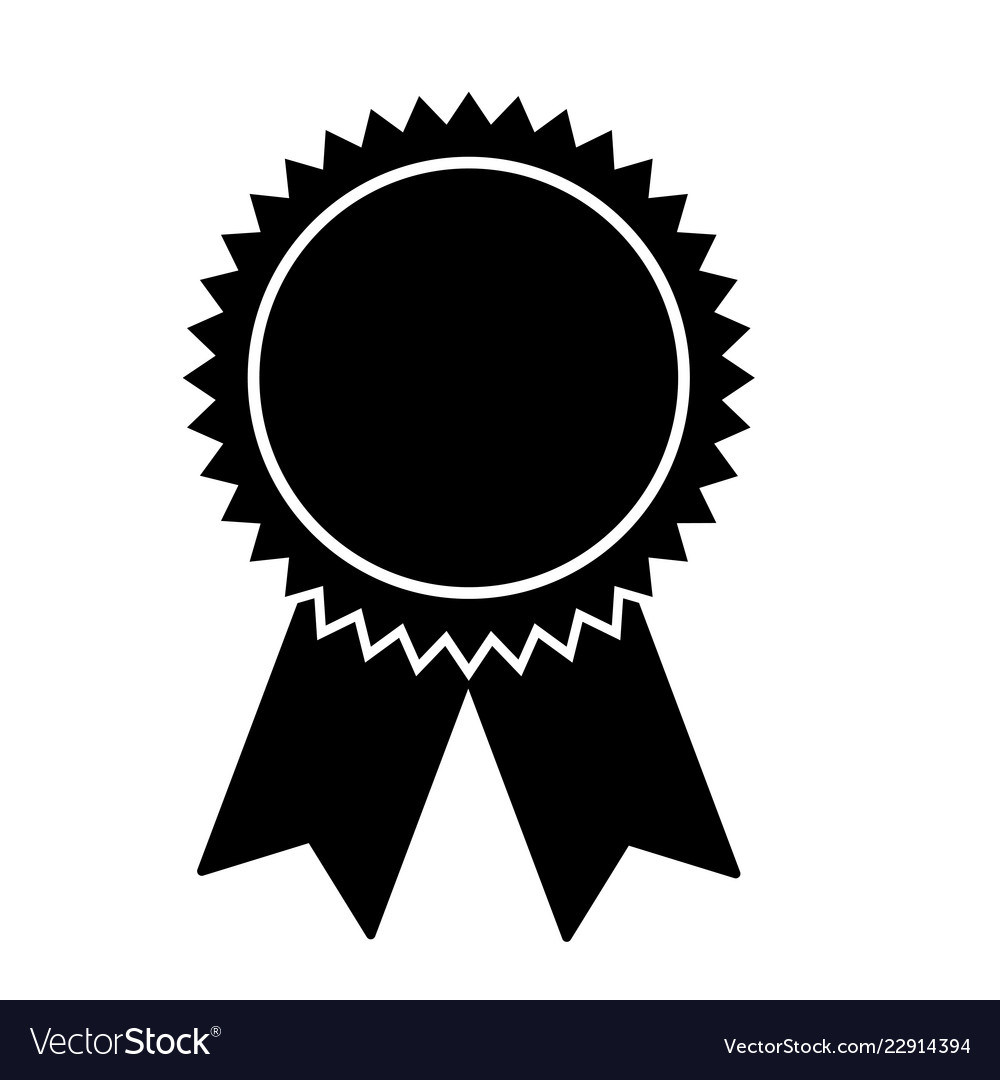 Rosette medal on white background Royalty Free Vector Image