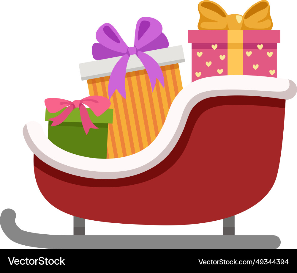 Santas christmas sleigh Royalty Free Vector Image