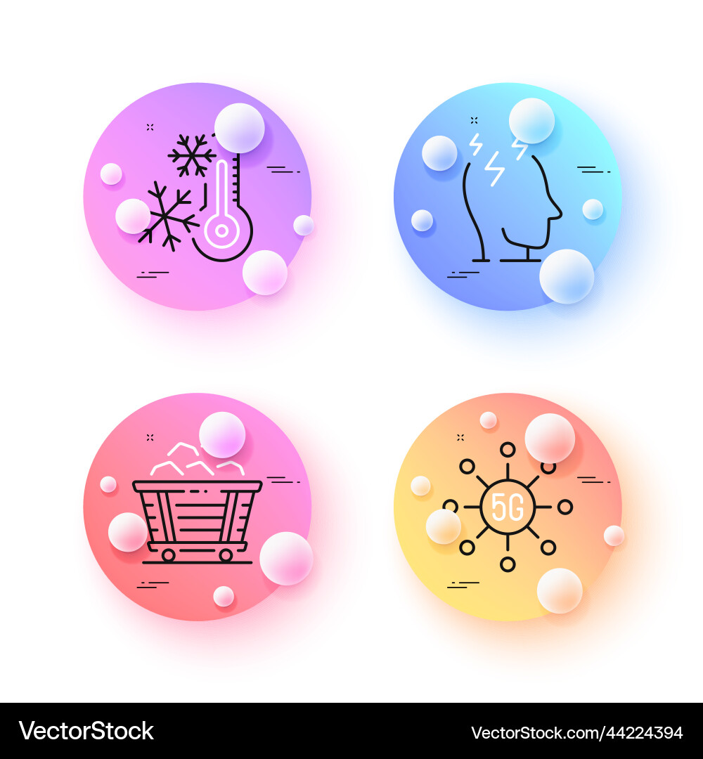 Stress Freezing And Coal Trolley Minimal Line Vector Image