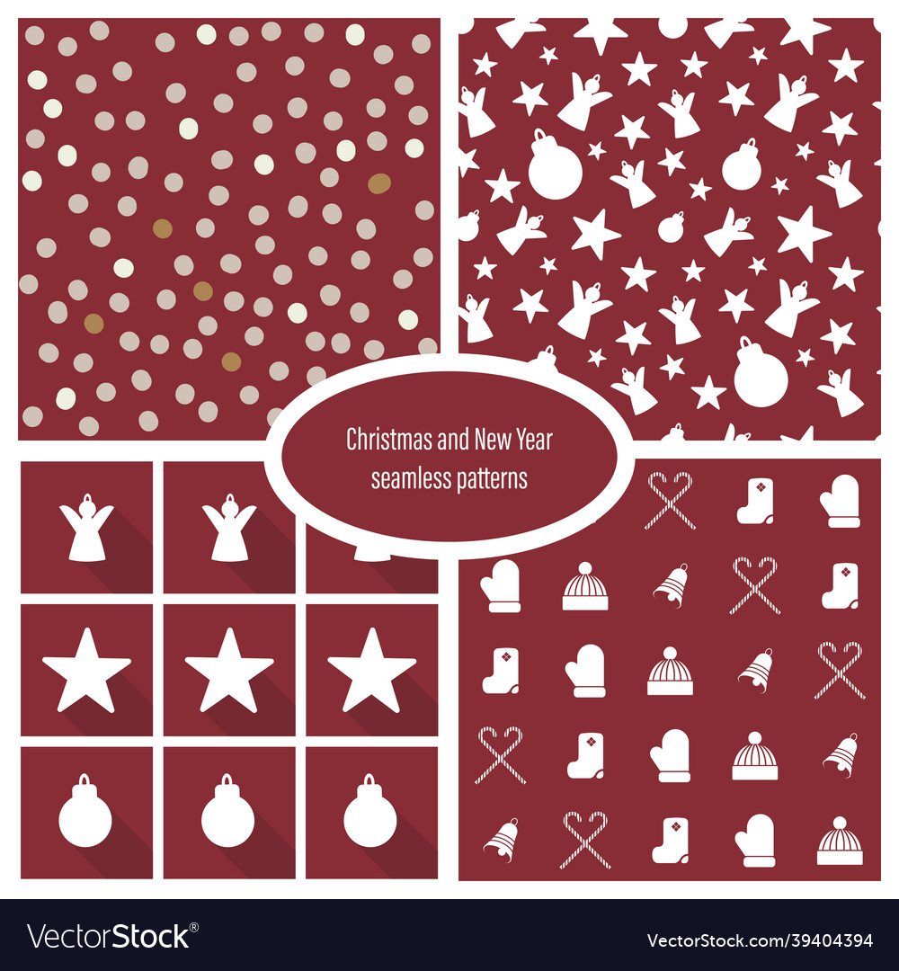 Traditional seamless symbolic christmas patterns