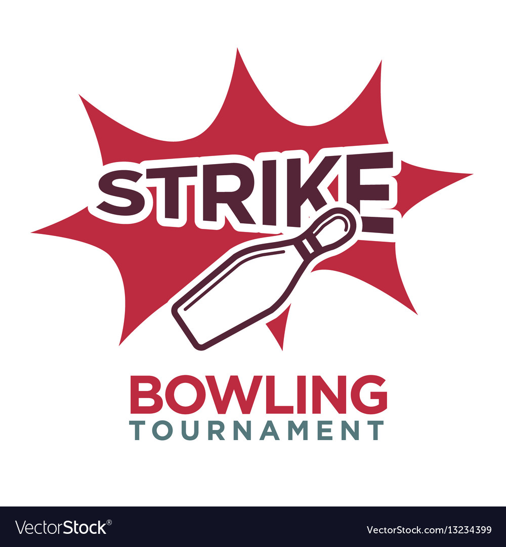 Bowling tournament poster or logo template Vector Image