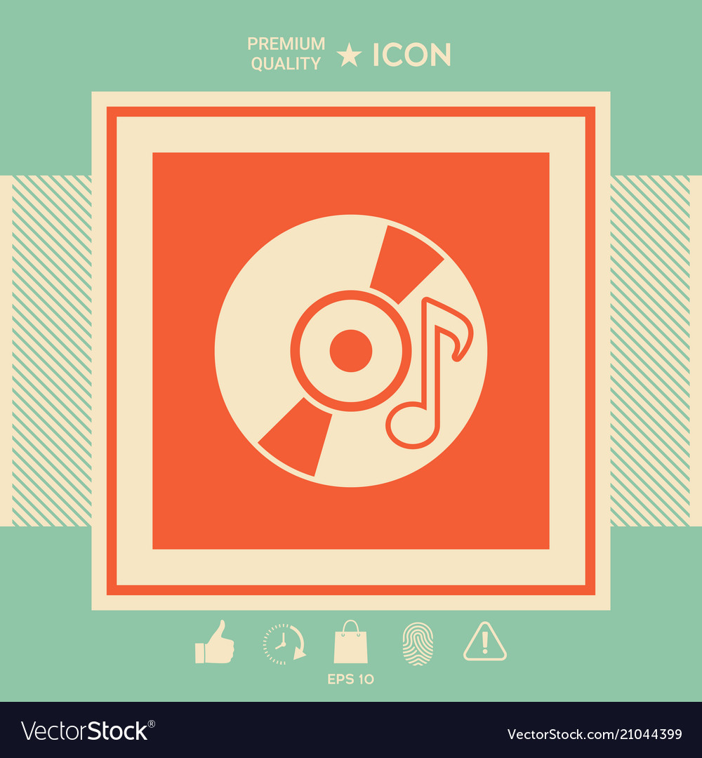Cd Dvd With Music Symbol Icon Vector Image