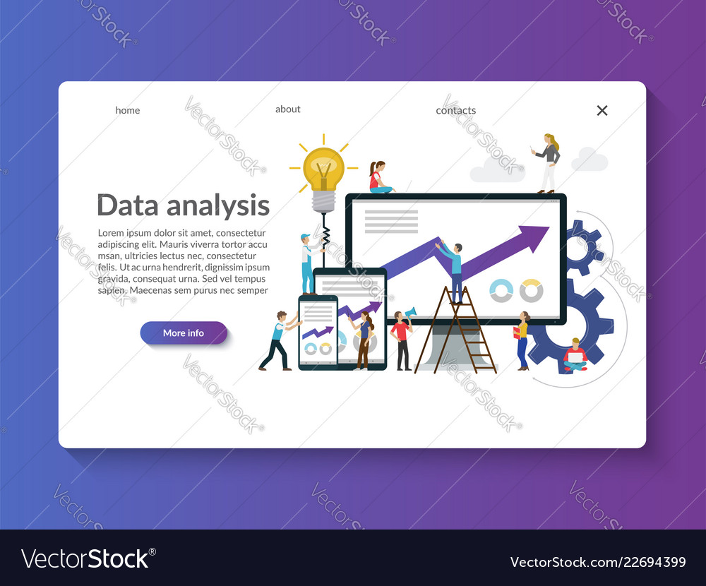 Data Analysis Landing Page Template Royalty Free Vector 7178