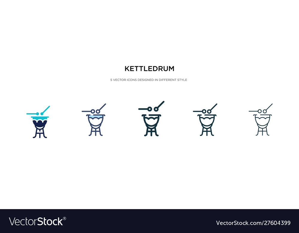 Kettledrum icon in different style two colored