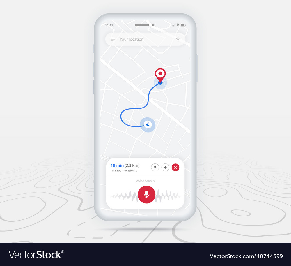 Map gps navigation ux ui concept smartphone Vector Image