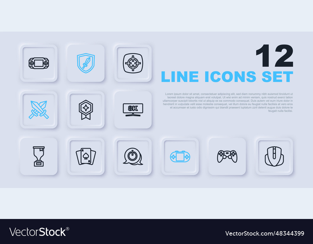 Set line game controller or joystick computer vector image Set line game controller or joystick computer