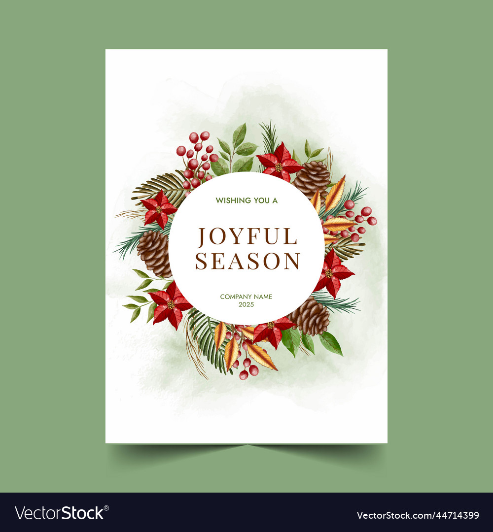 Watercolor business christmas card template