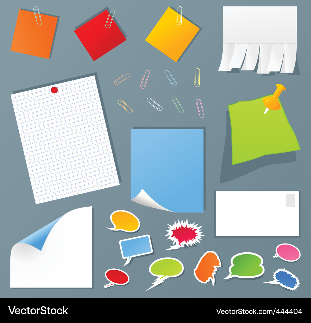 Office set Royalty Free Vector Image - VectorStock