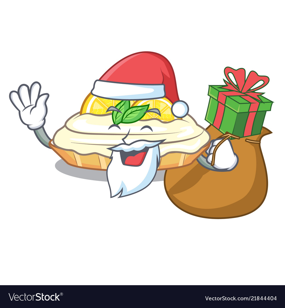 Santa with gift mascot delicious homemade lemon