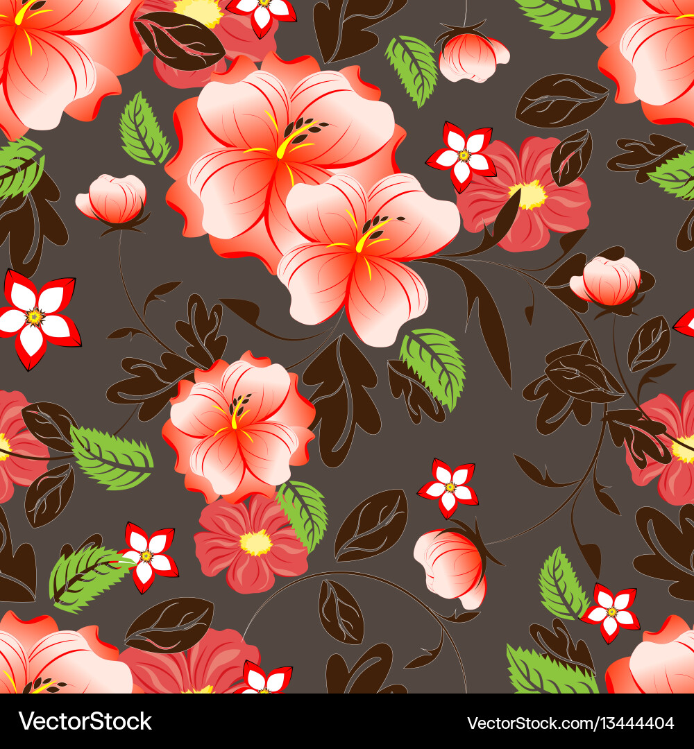 Seamless flowers pattern Royalty Free Vector Image