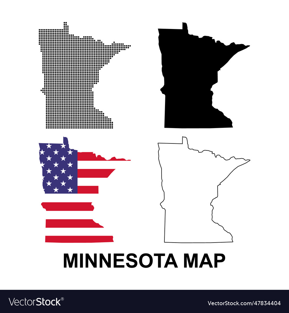 Set of minnesota map united states of america Vector Image