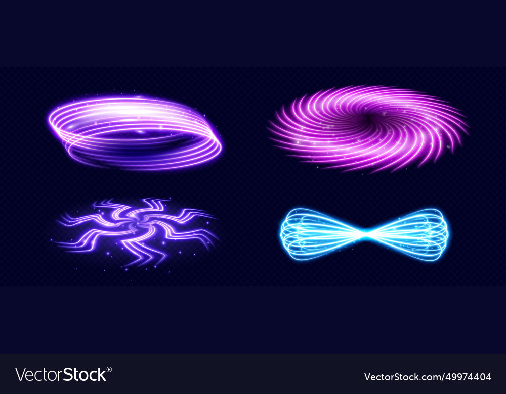 Set of neon light effects Royalty Free Vector Image
