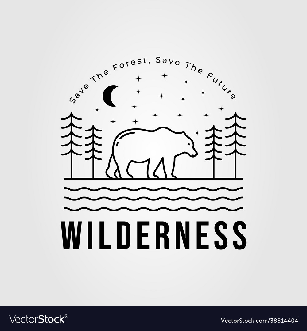 Wild bear or wildlife or grizzly logo design Vector Image