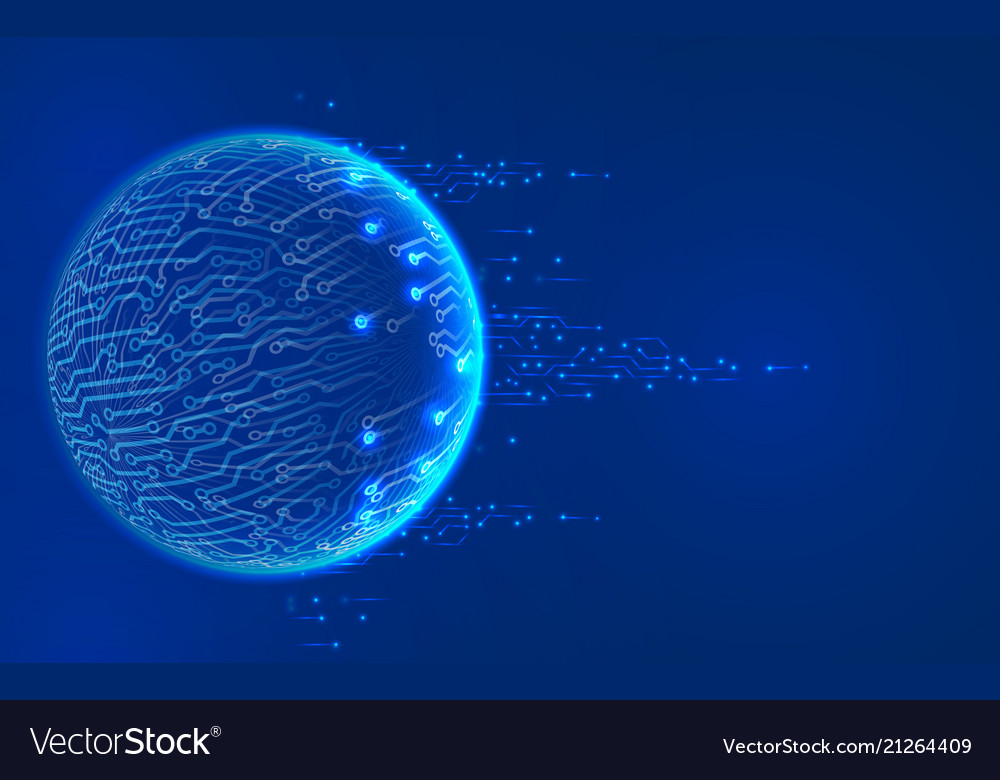 Abstract glowing sphere with contacts Royalty Free Vector