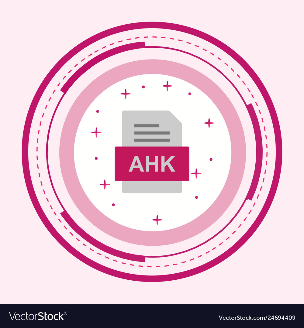 Ahk file document icon Royalty Free Vector Image