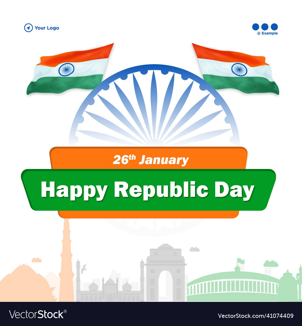 Banner design of india happy republic day Vector Image