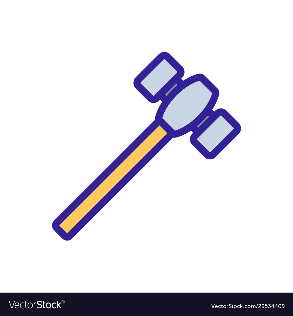 Blacksmith hammer icon isolated contour