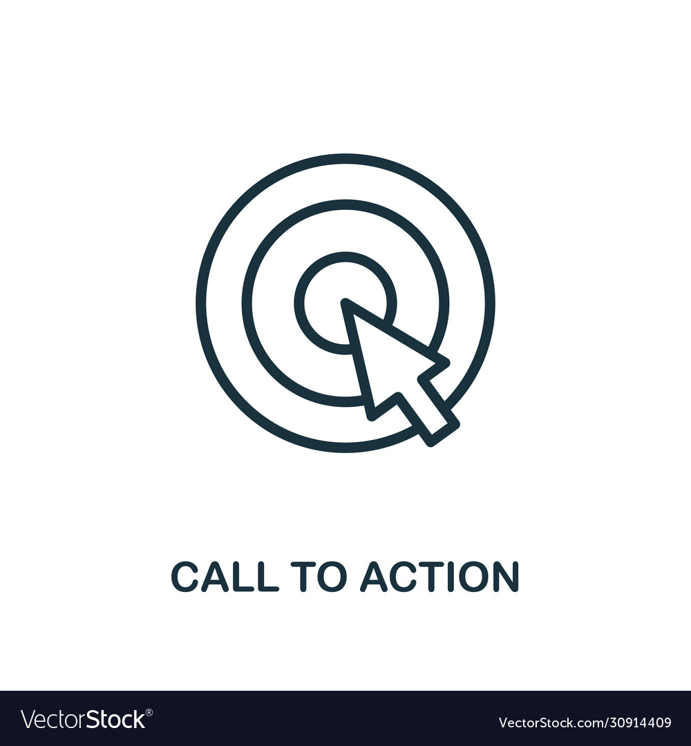 Call to action icon line style simple element Vector Image