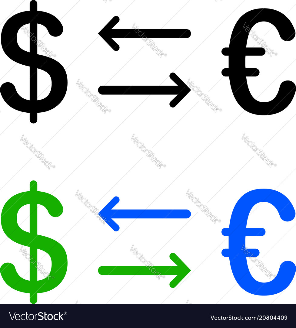 Conversion of dollar and euro icon