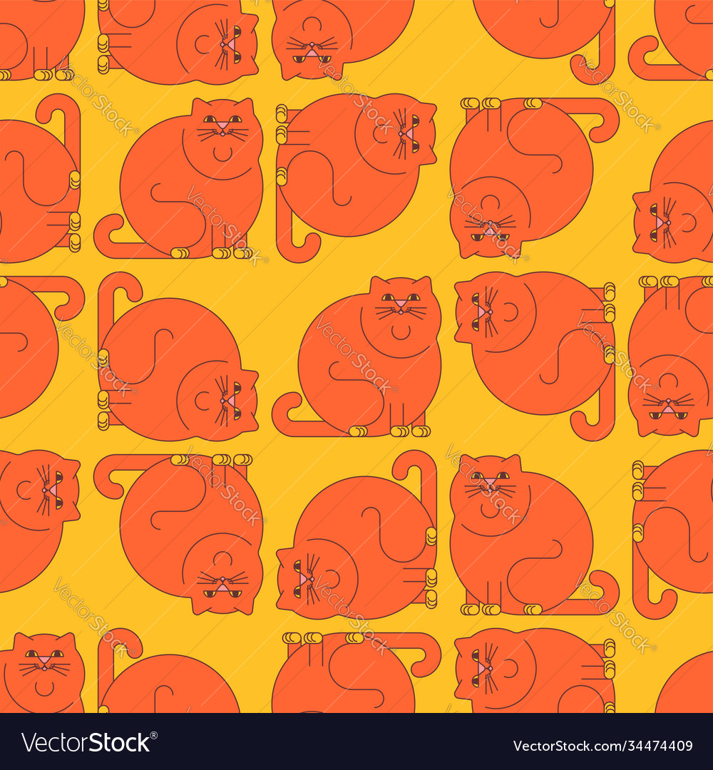 Fat cat pattern seamless thick pet background