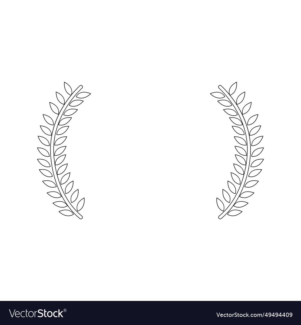 Laurel wreaths icon silhouette circular