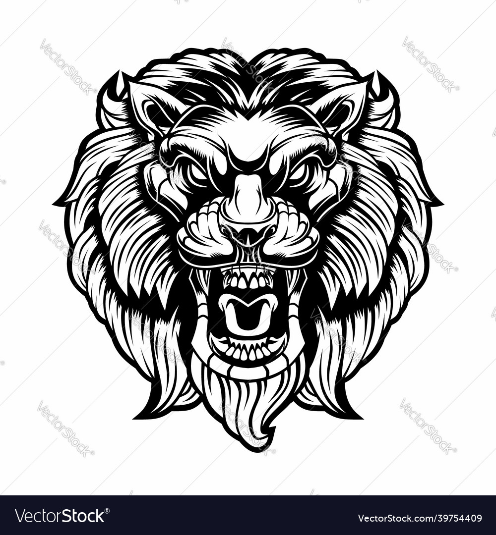 Lion head mascot Royalty Free Vector Image - VectorStock