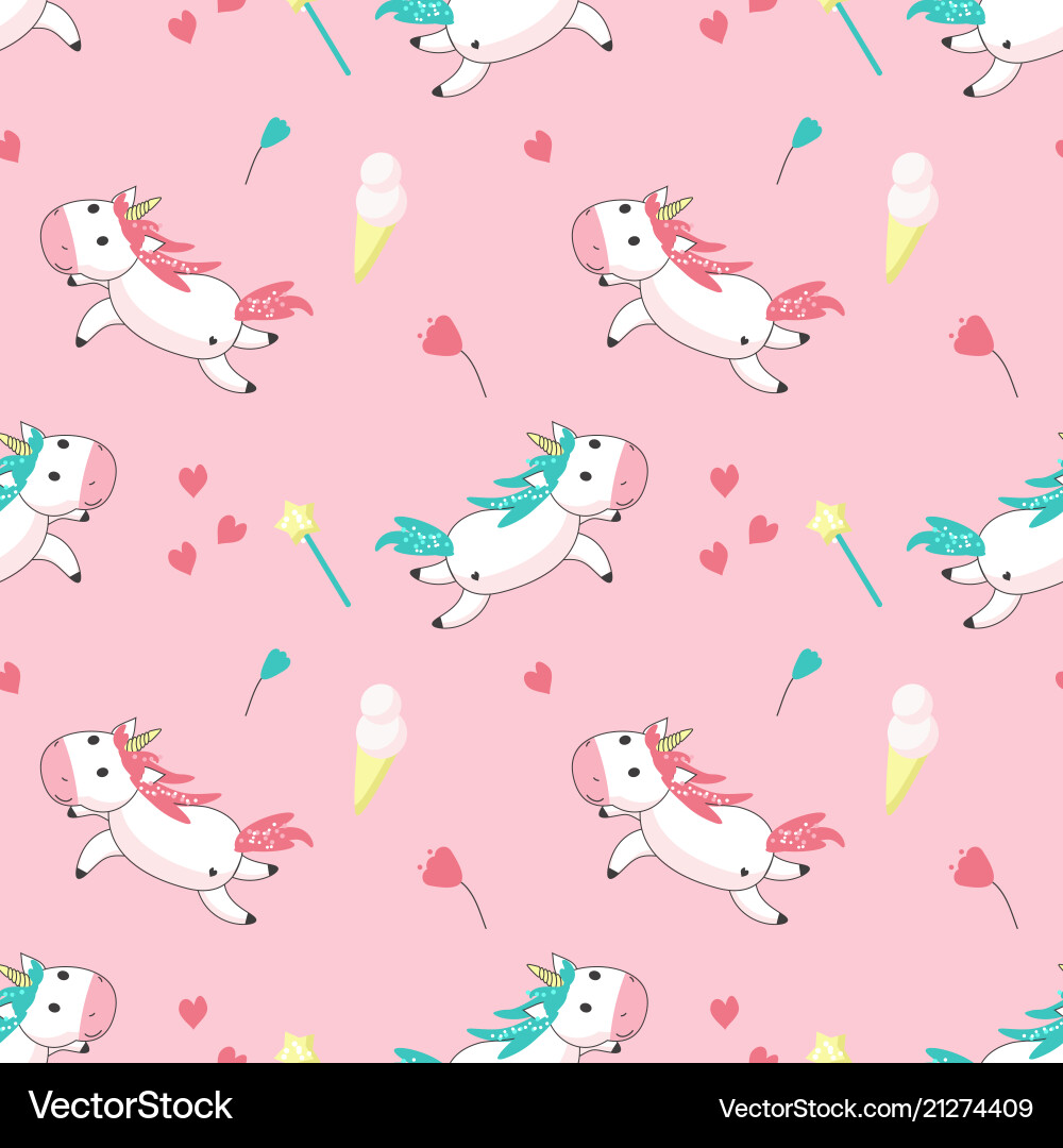 Magic unicorn seamless pattern Royalty Free Vector Image