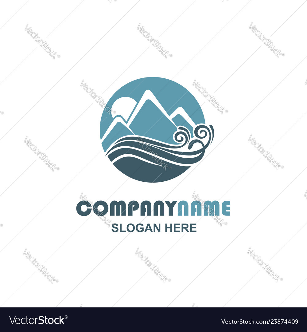 Mountain and sea icon Royalty Free Vector Image