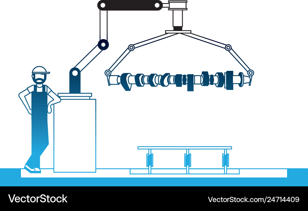 Operator factory automotive robotic arm connecting
