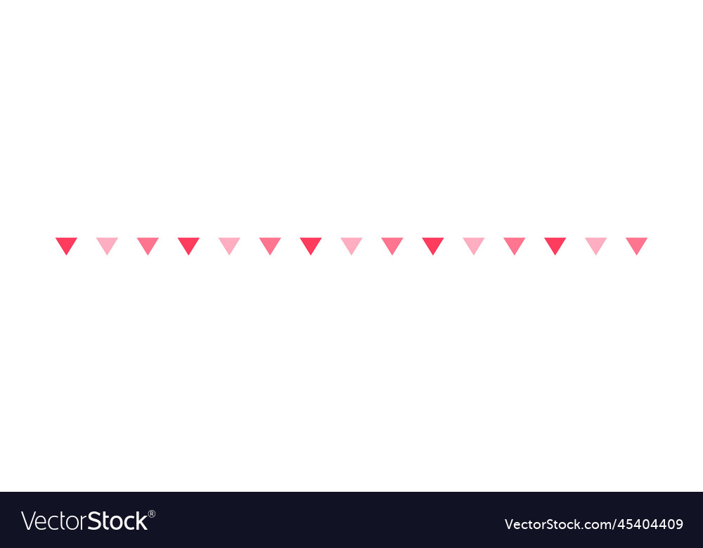 Pennant triangle flag pattern border separator vector image Pennant triangle flag pattern border separator