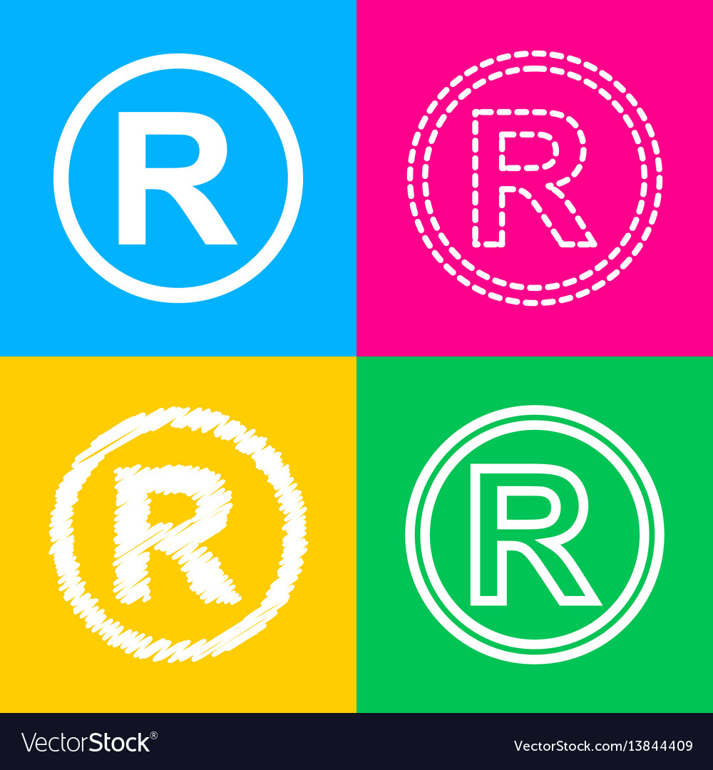 Registered trademark sign four styles of icon