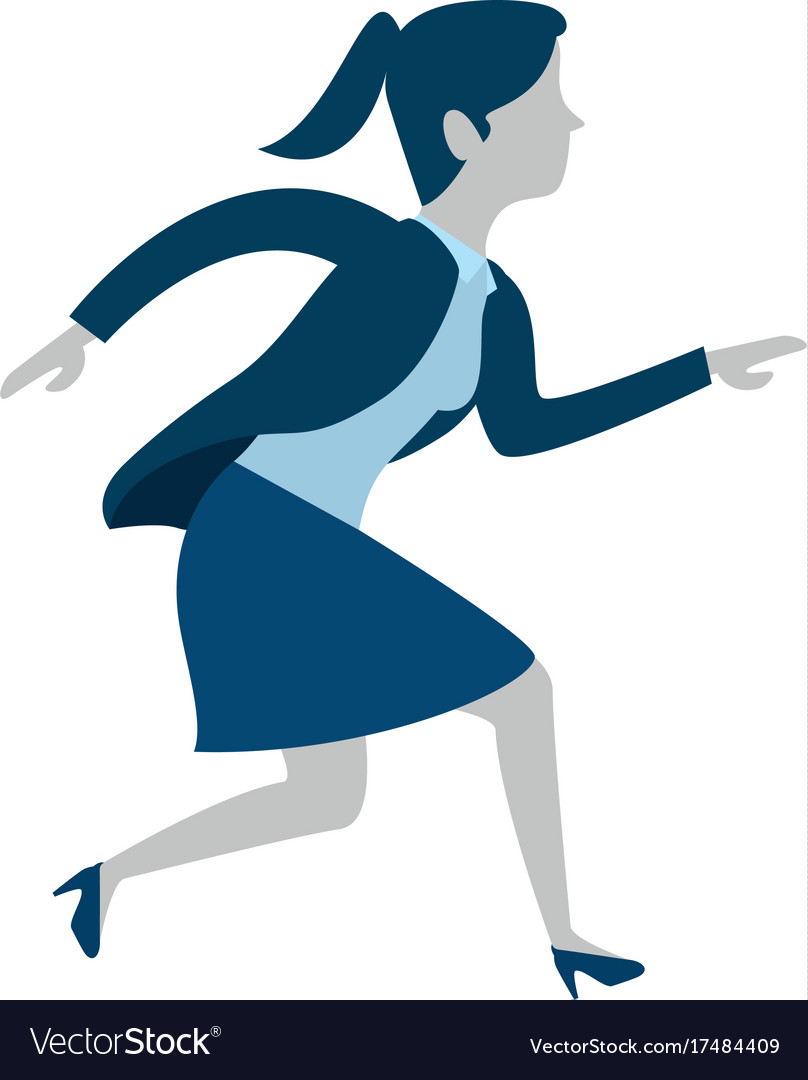 Successful businesswoman running avatar character Vector Image