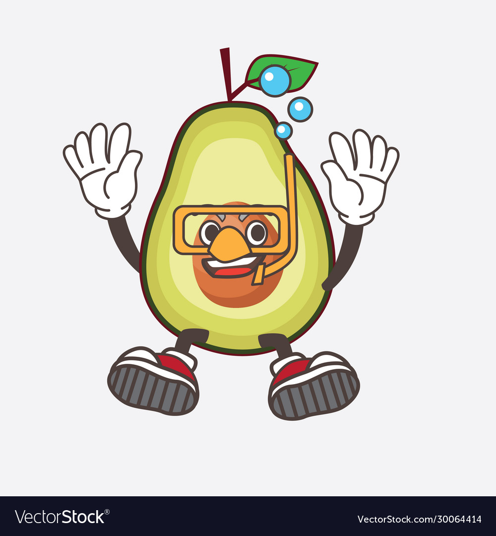 Avocado fruit cartoon mascot character wearing Vector Image