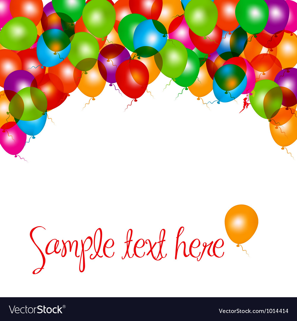 Balloons frame composition on white Royalty Free Vector