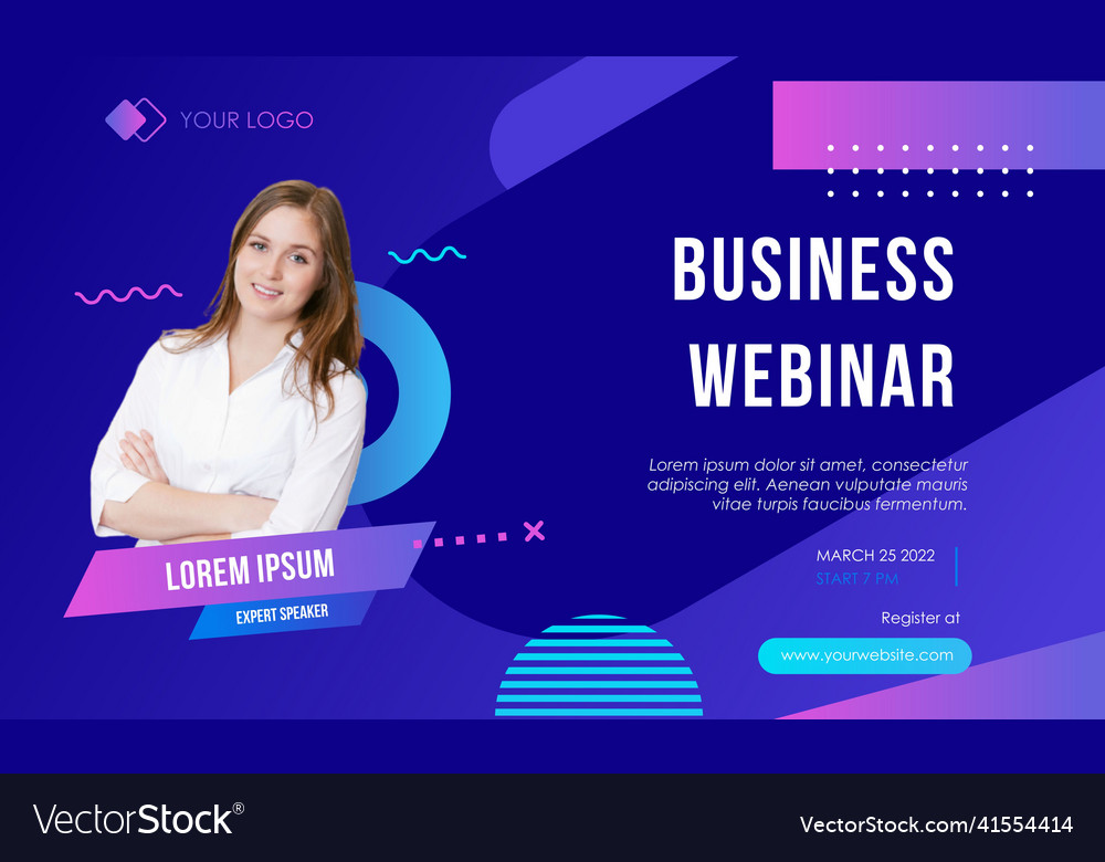 Business webinar template social media post