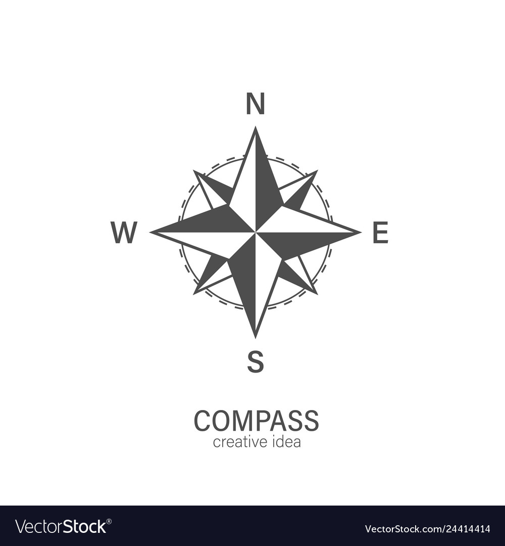 Compass icon on a white background symbol Vector Image