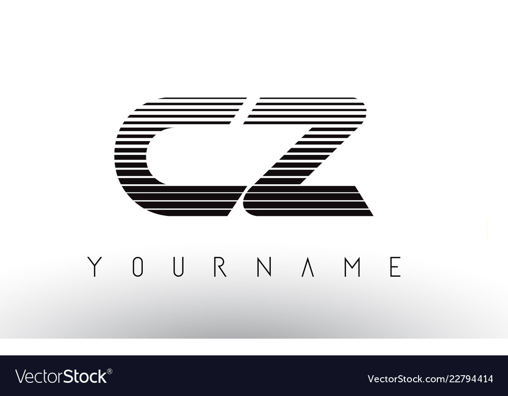 Cz schwarz und weiß horizontal Streifen Buchstaben Logo