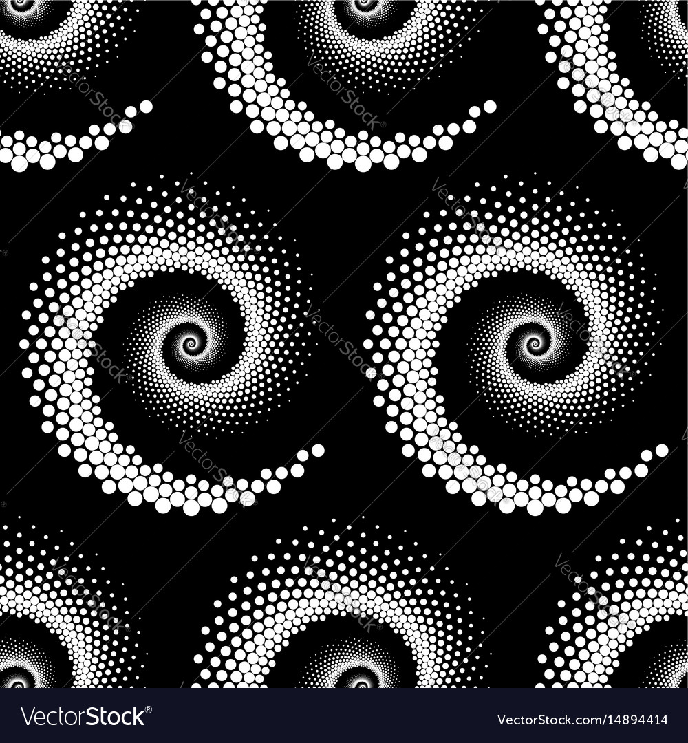 Design seamless spiral dots pattern Royalty Free Vector