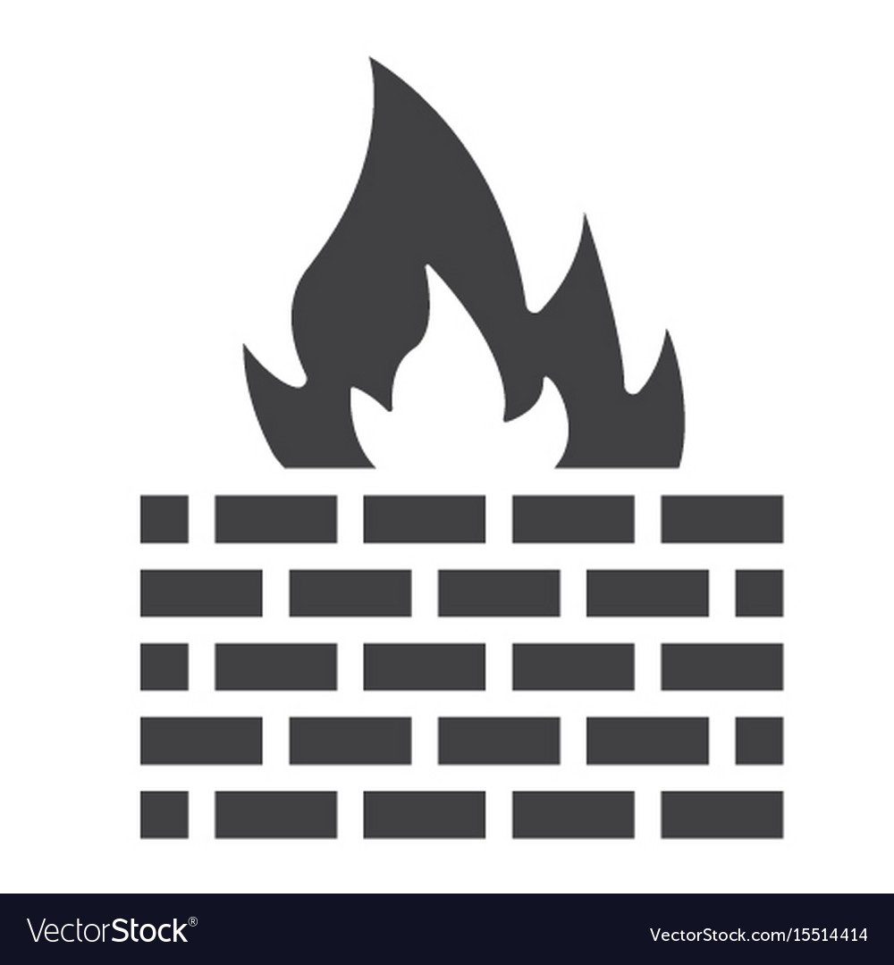 Firewall solid icon security and brick wall