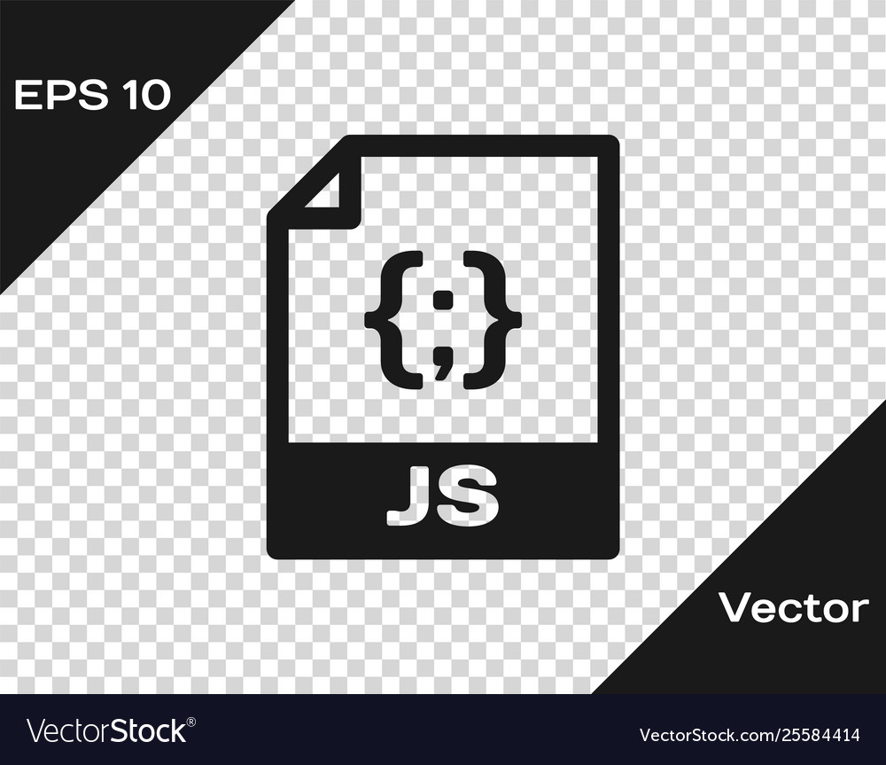 Grey js file document icon download button vector image Grey js file document icon download button