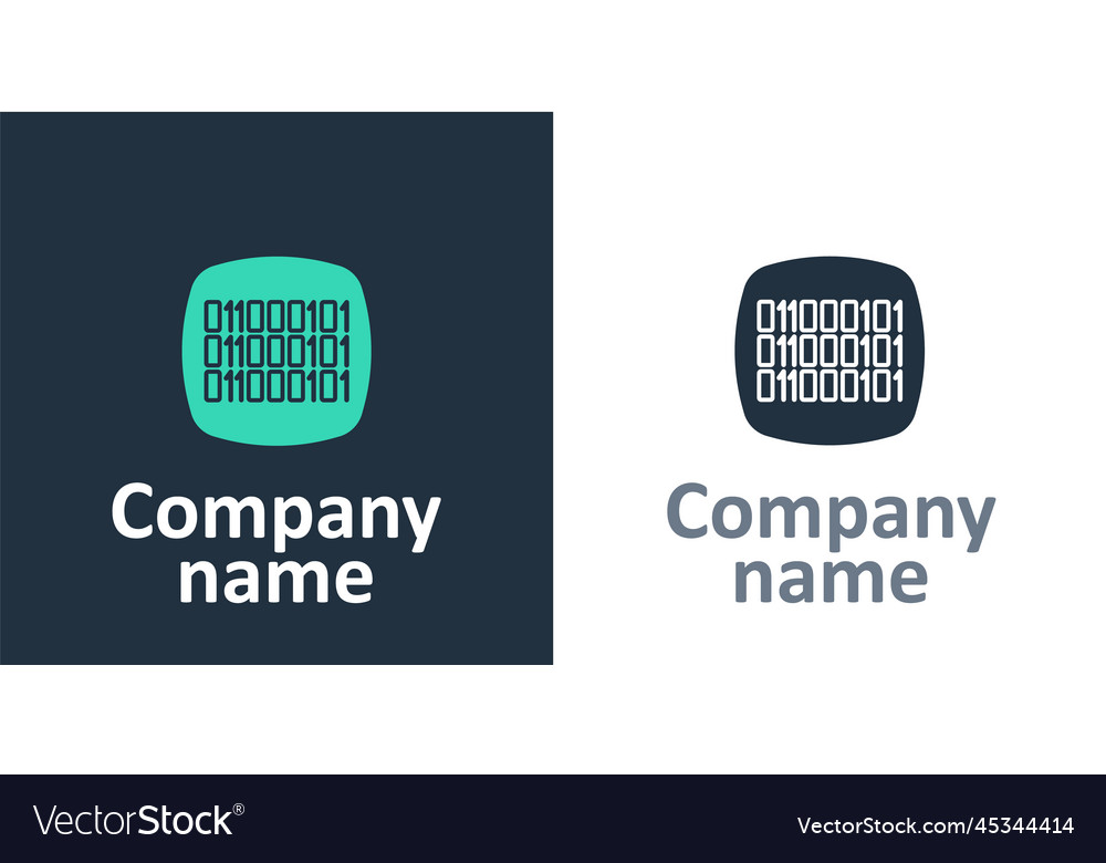 Logotype binary code icon isolated on white vector image Logotype binary code icon isolated on white
