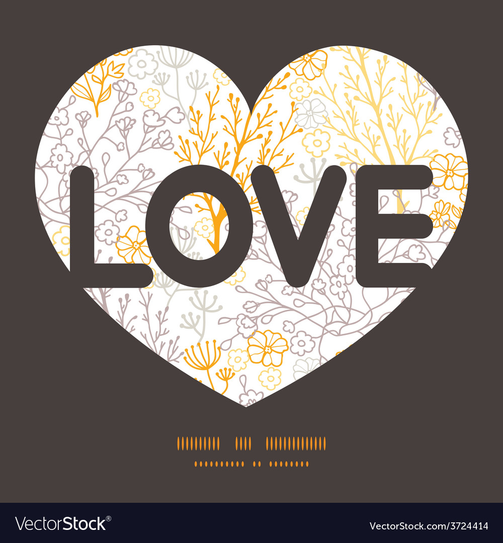 Magical floral love text frame pattern Royalty Free Vector