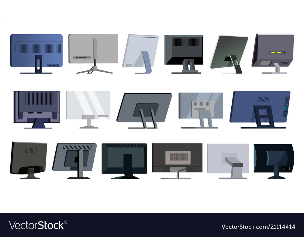 Monitor Set Modern Monitors Laptop Royalty Free Vector Image