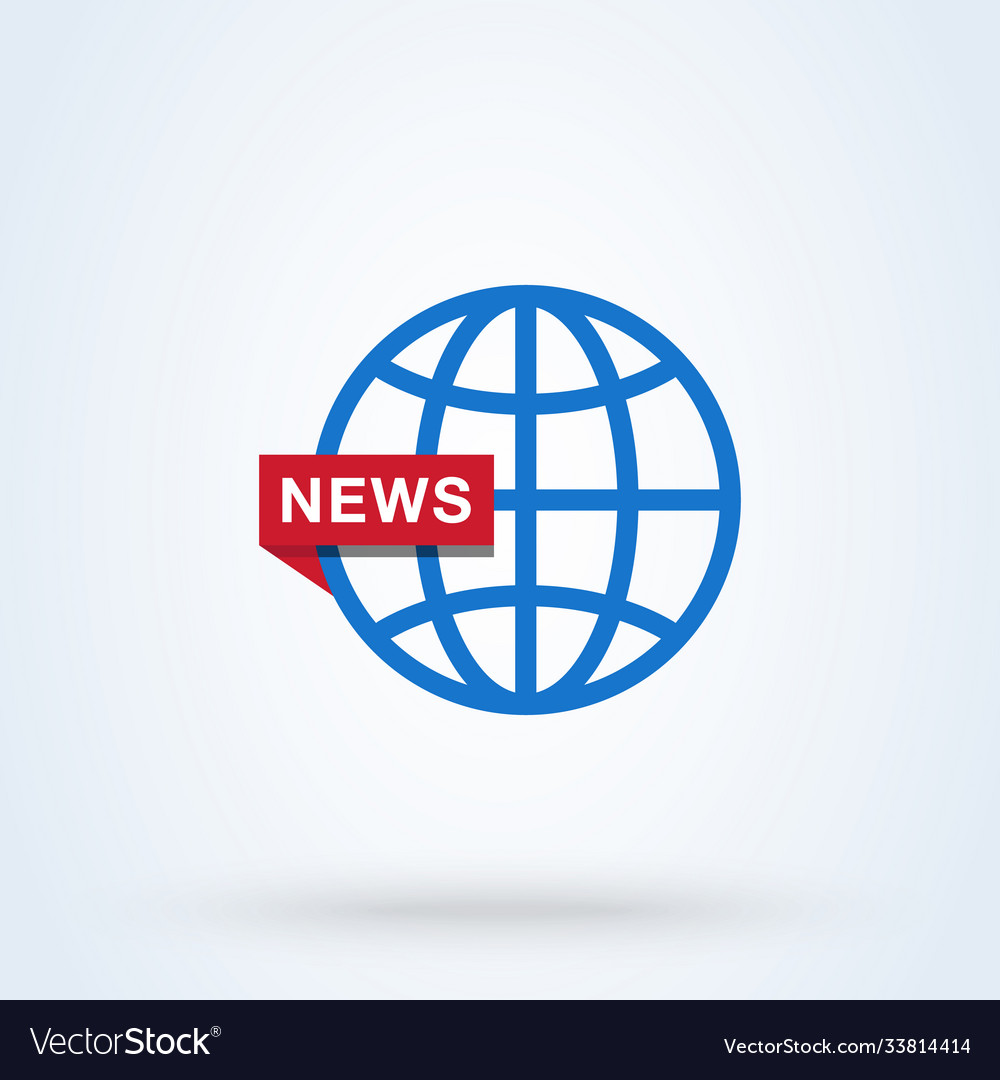 News world or globe sign icon logo line Royalty Free Vector