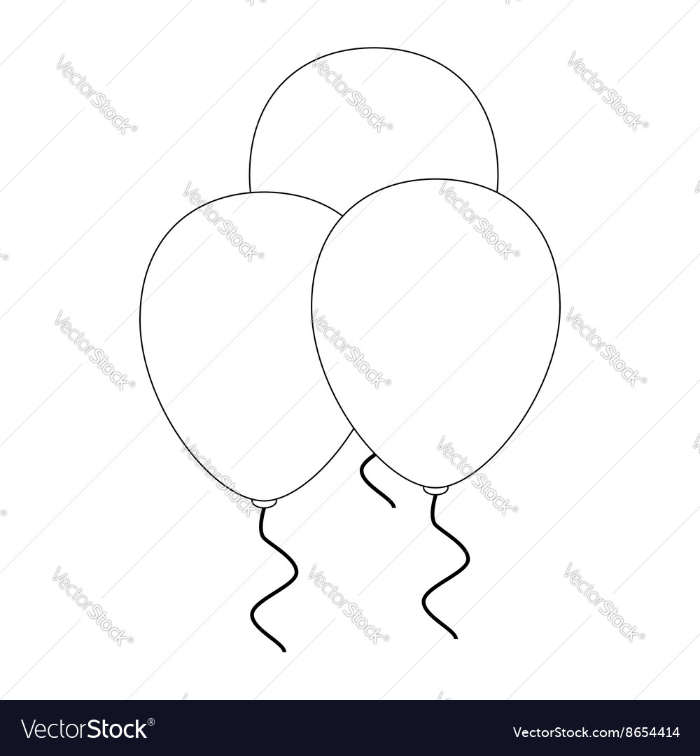 Three Balloons Icon Isometric 3d Style Royalty Free Vector