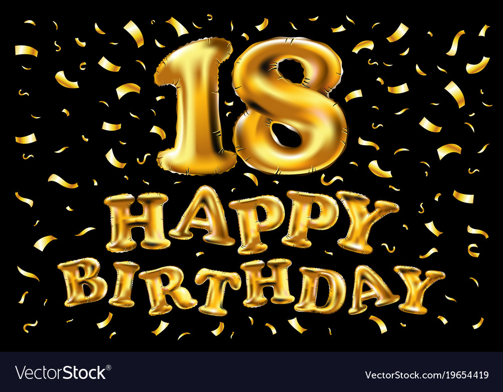 18 years anniversary happy birthday joy Royalty Free Vector