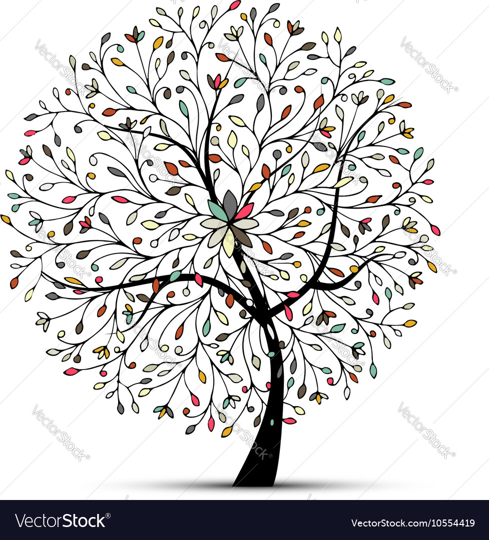 Abstract floral tree for your design