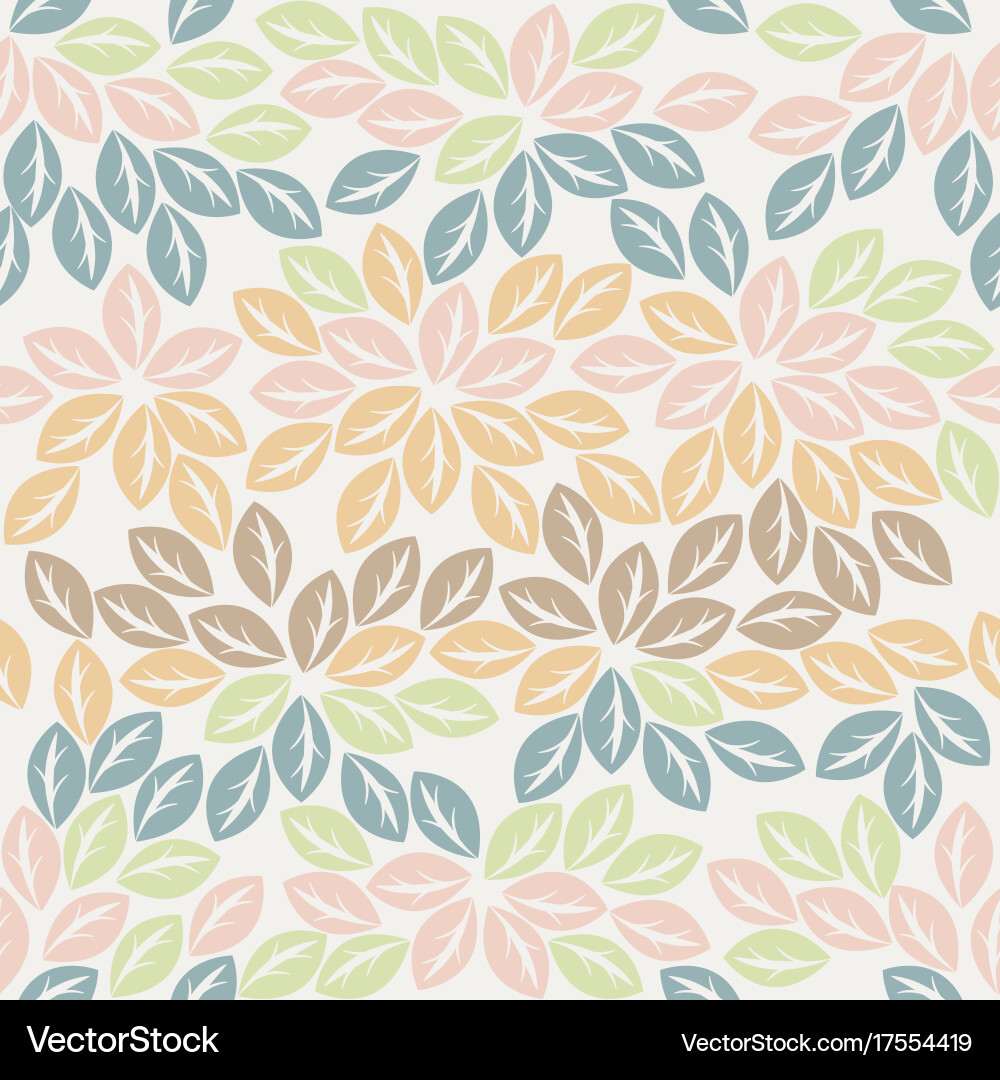 Colorful seamless pattern with elegant leaves Vector Image